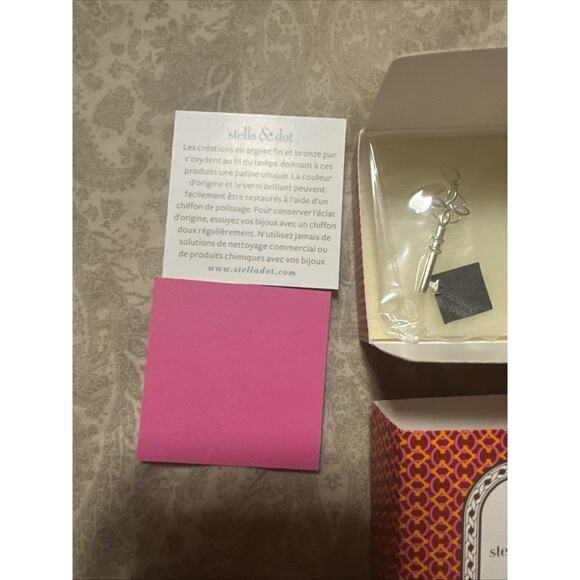 Stella And Dot 925 Key To My Heart Charm Pendant Sterling Silver with box 1.5” - Picture 4 of 6